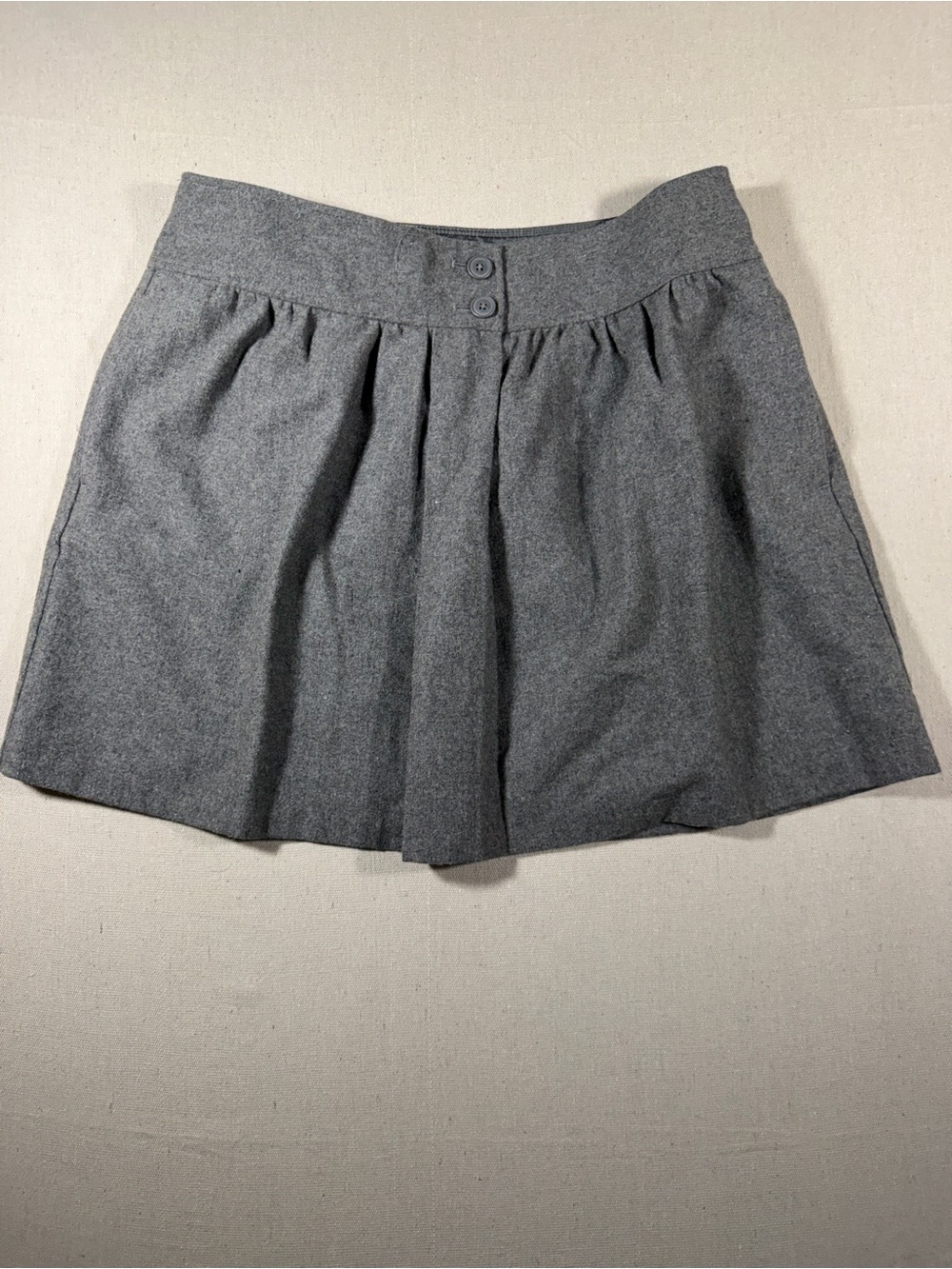 LOFT Gray Pleated Mini Skirt